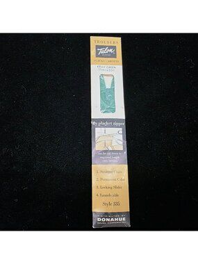 Trousers Talon Zipper Style 335 Kelly Green 11 Inch Fly Placket NIB